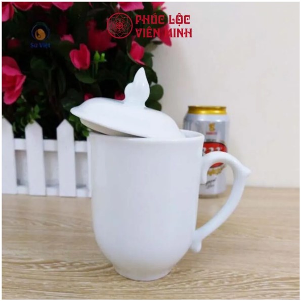 Ly Sứ Có Nắp Đậy Gốm Sứ Cao Cấp