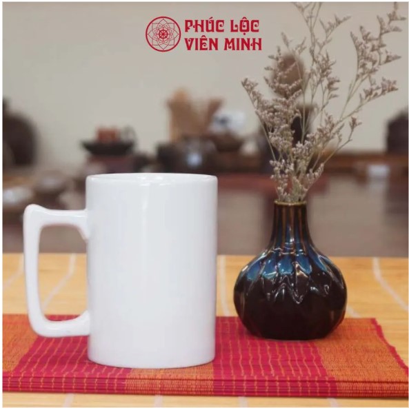 Ly Sứ Dáng Trụ Vuông Gốm Sứ Cao Cấp