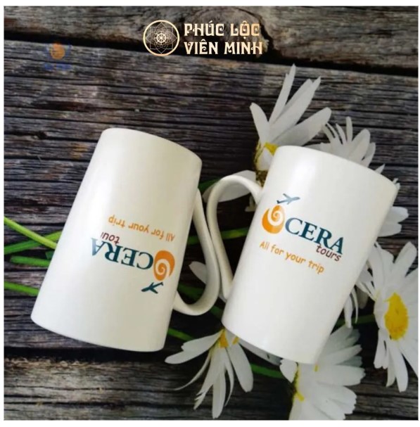 Ly Sứ Men Quai Tim In Logo Cera Tours Gốm Sứ Bát Tràng