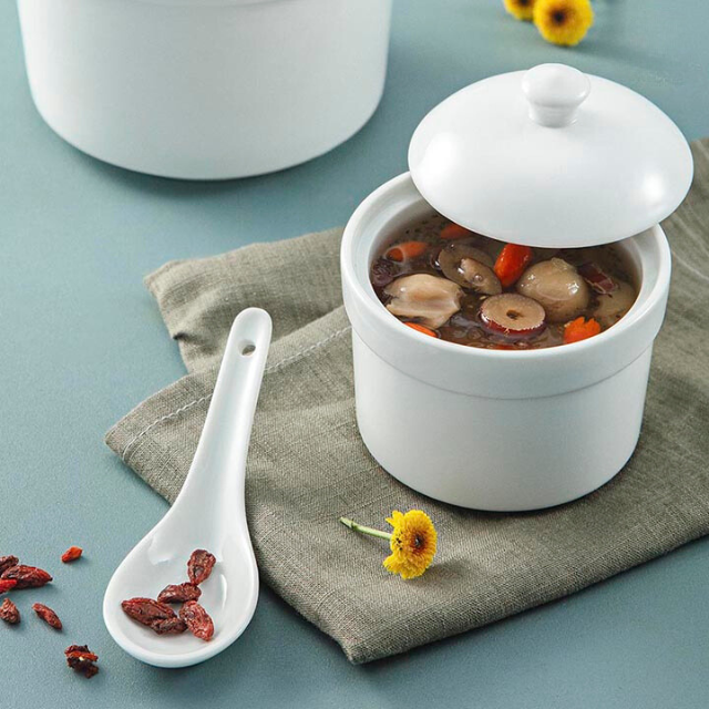 Thố Sứ Chưng Yến Sứ Trắng Cao Cấp - Gốm Sứ Bát Tràng - Phúc Lộc Viên Minh