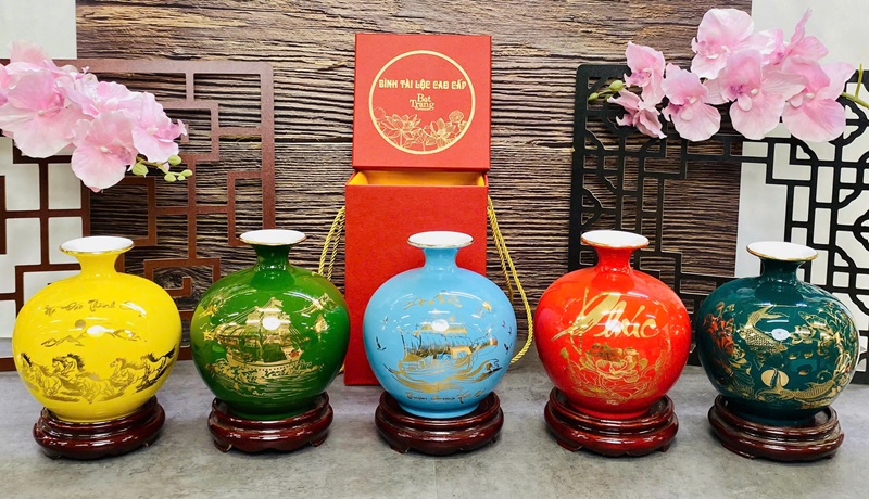 Tổng hợp các mẫu Bình Hút Lộc Bát Tràng đa dạng họa tiết
