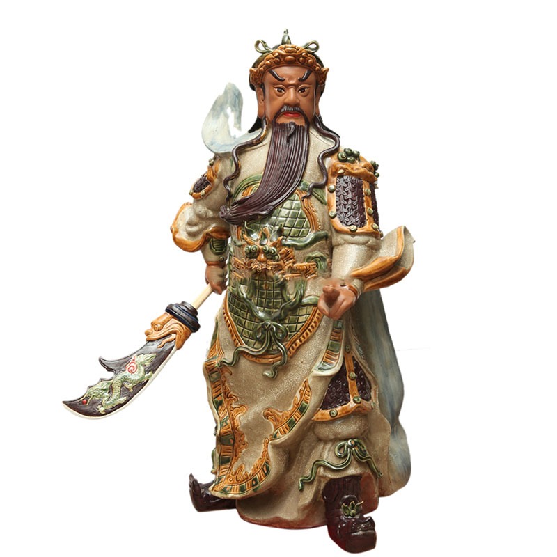 Tượng Gốm Quan Công Men Rạn Bát Tràng - Gốm Sứ Phúc Lộc Viên Minh
