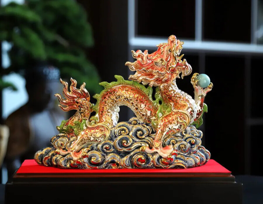 Tượng Rồng Gốm Sứ Bát Tràng - Phúc Lộc Viên Minh