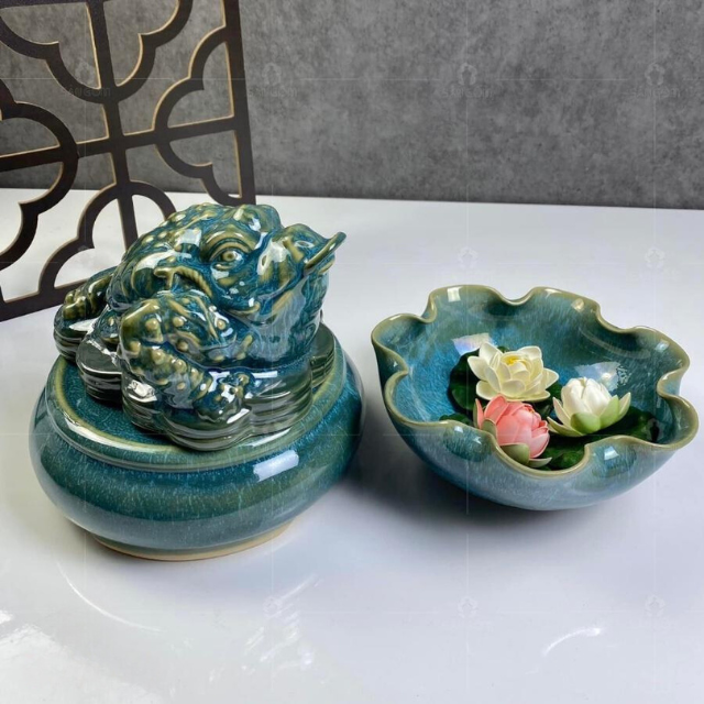 Tượng Thiềm Thừ Phong Thuỷ - Gốm Sứ Bát Tràng - Phúc Lộc Viên Minh