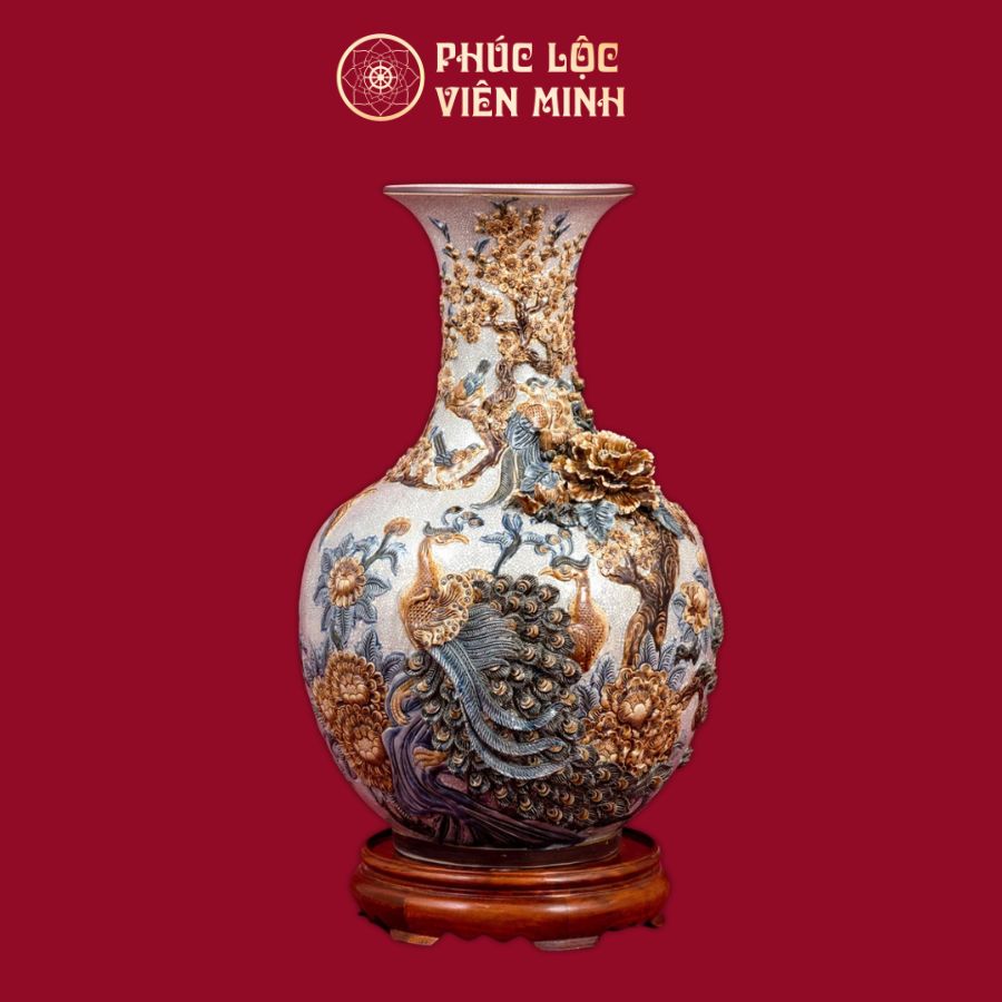 Tỏi Công Danh Phú Quý 60cm Men Rạn Gốm Sứ Bát Tràng - Phúc Lộc Viên Minh