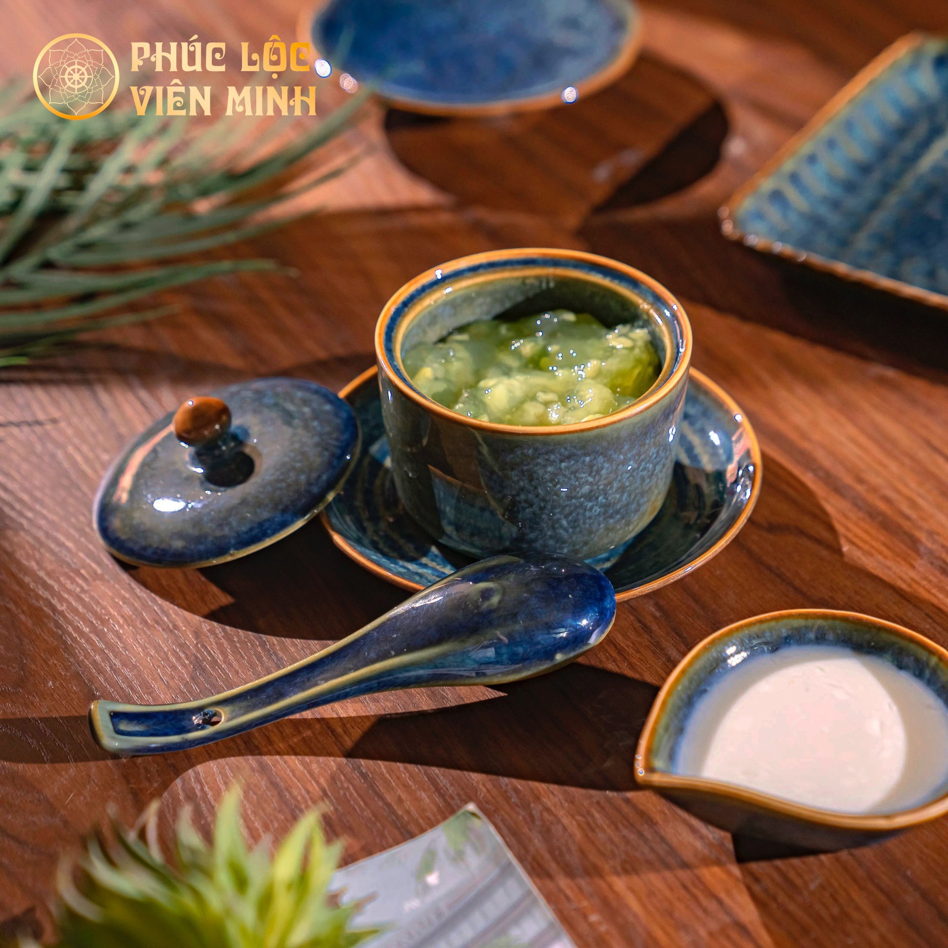 Bộ Đồ Ăn Men Hỏa Biến Xanh Lam Cao Cấp Gốm Sứ Bát Tràng - Phúc Lộc Viên Minh