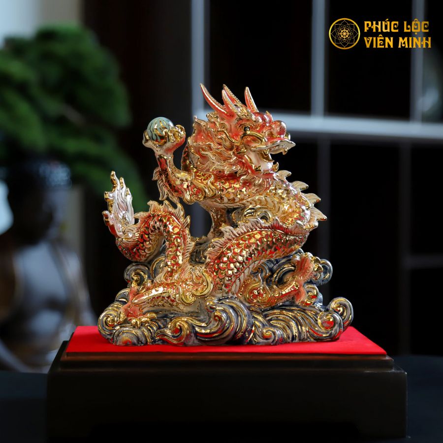 Tượng Rồng Decor Cao Cấp Gốm Sứ Bát Tràng - Phúc Lộc Viên Minh - VM273