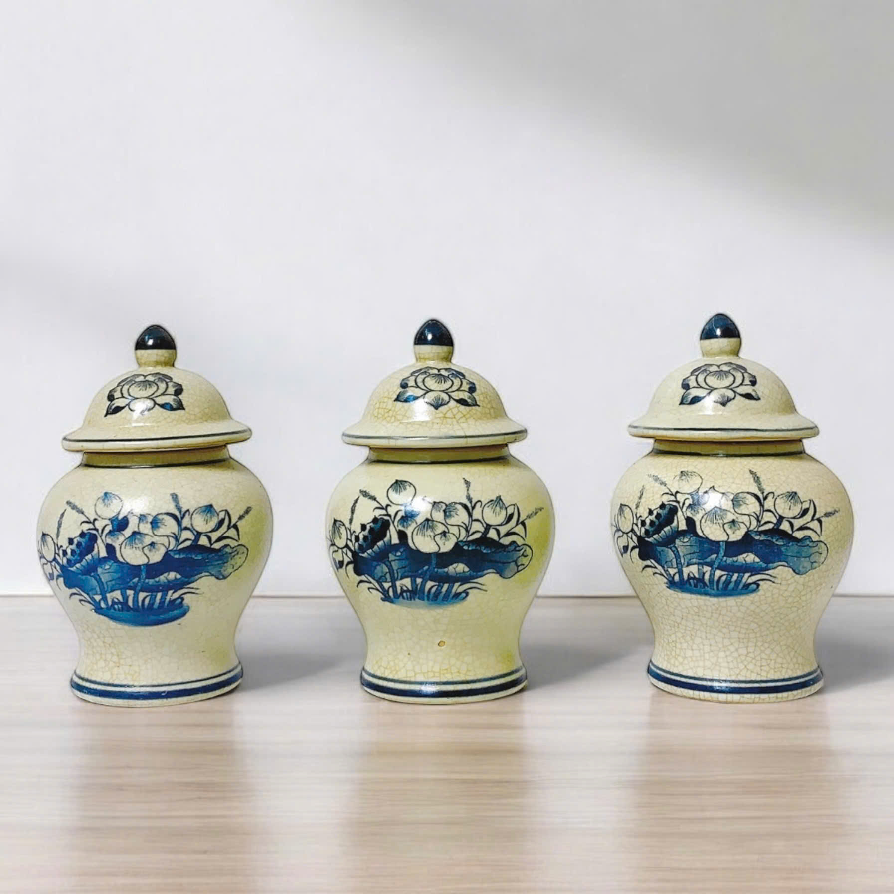 Chóe Thờ Họa Tiết Sen/Rồng Men Rạn Cổ Gốm Sứ Bát Tràng - Phúc Lộc Viên Minh - PL090