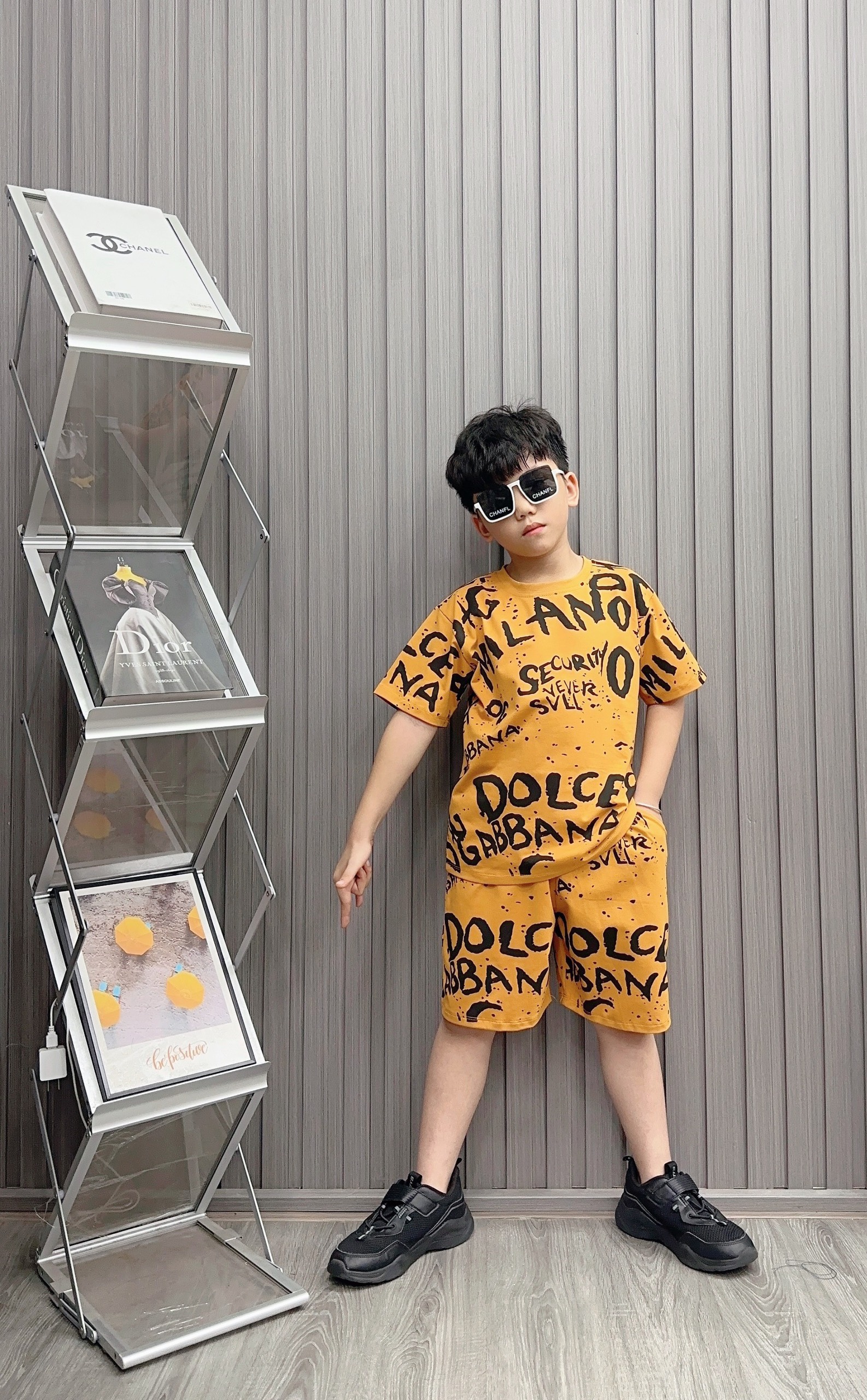 Bộ bé trai cotton in hình Milano (43-63kg)