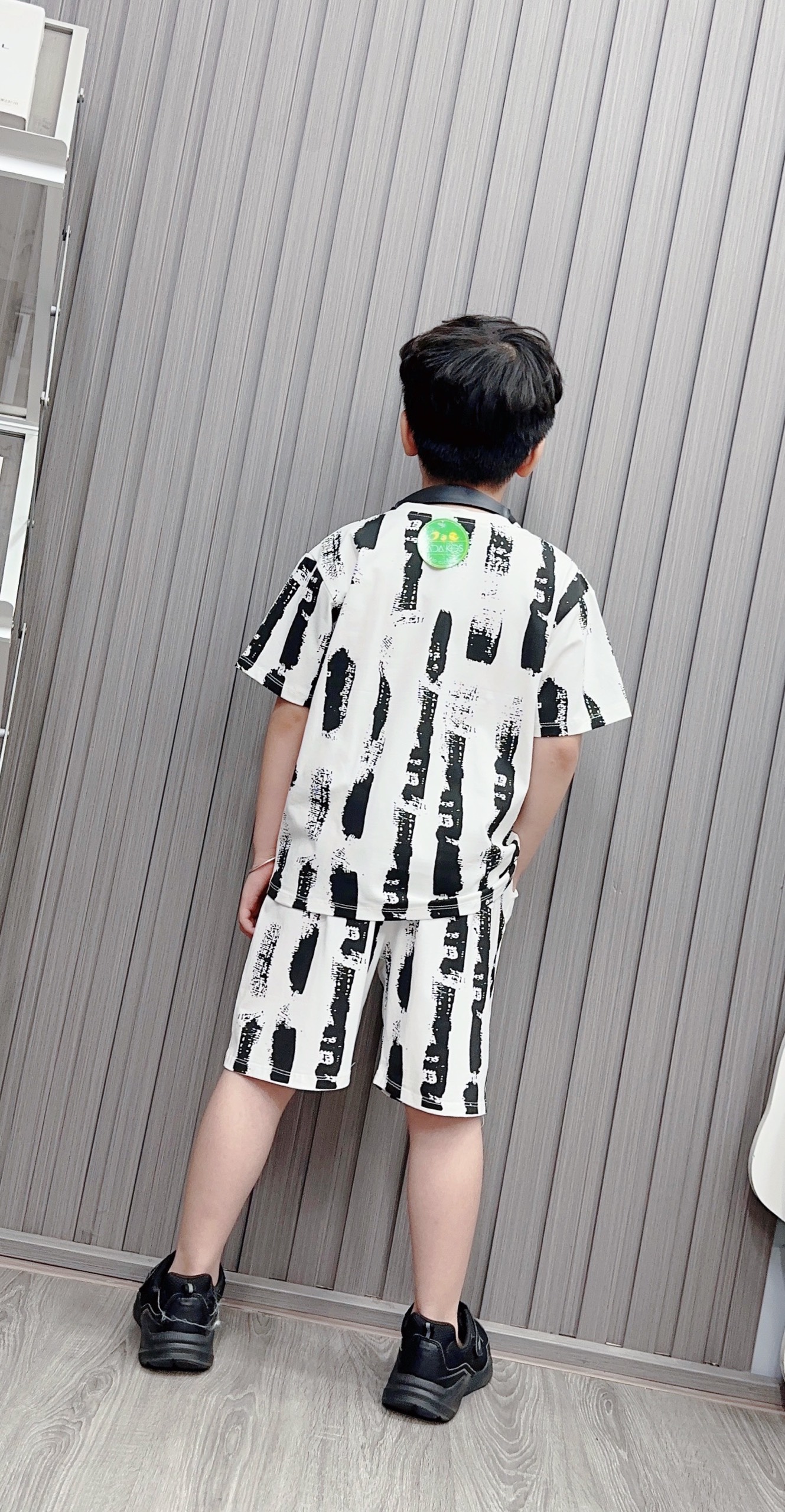 Bộ bé trai cotton in hình 2 chữ B (13-26kg)