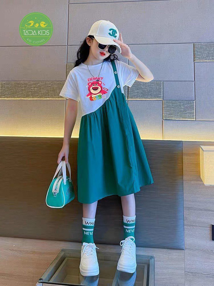 Váy gấu dâu khoen nút 12-26Kg