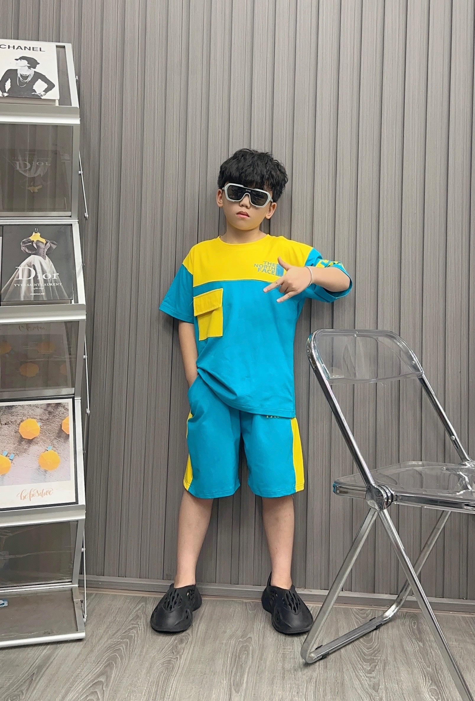 Bộ bé trai cotton túi phối màu (24-38kg)