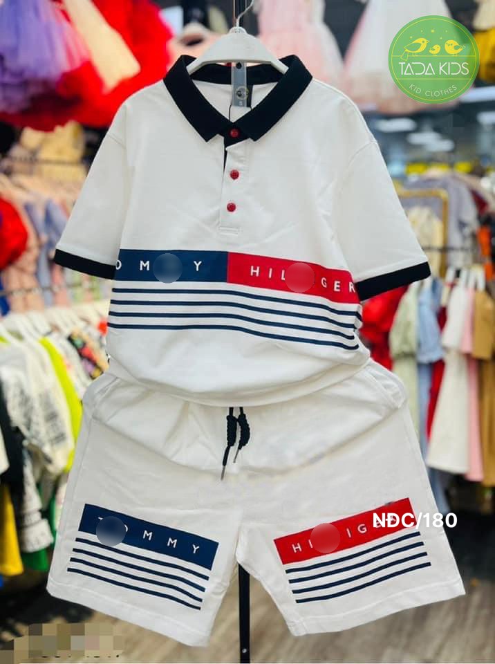 Bộ bé trai cotton cổ trụ in hình Tomy (11-25kg)
