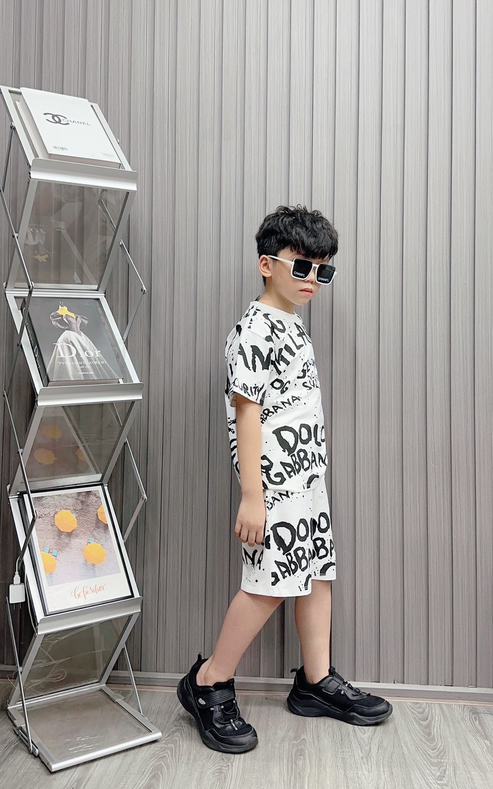 Bộ bé trai cotton in hình Milano (26-42kg)