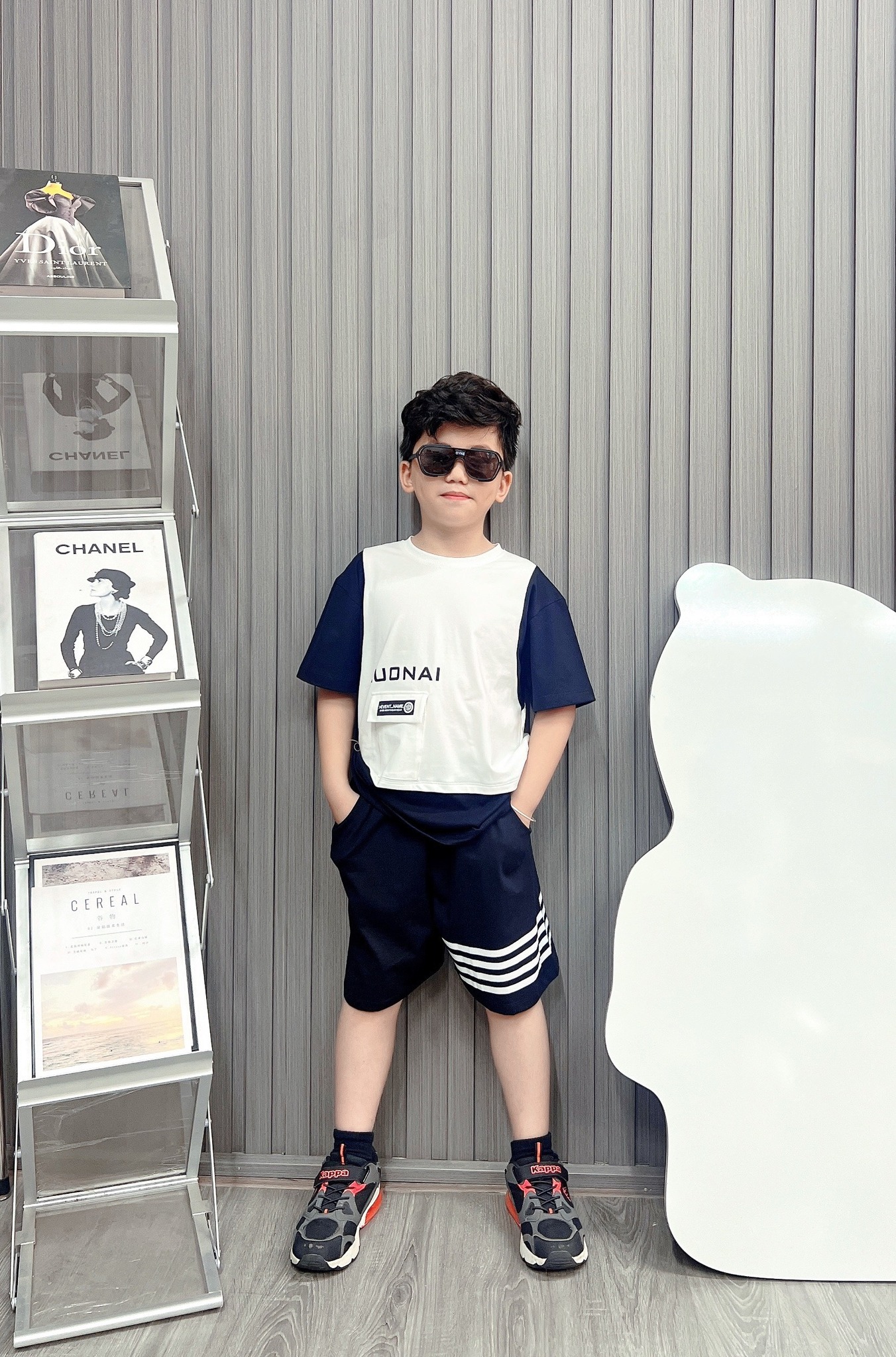Bộ bé trai cotton in hình LOUNAI (8-23kg)