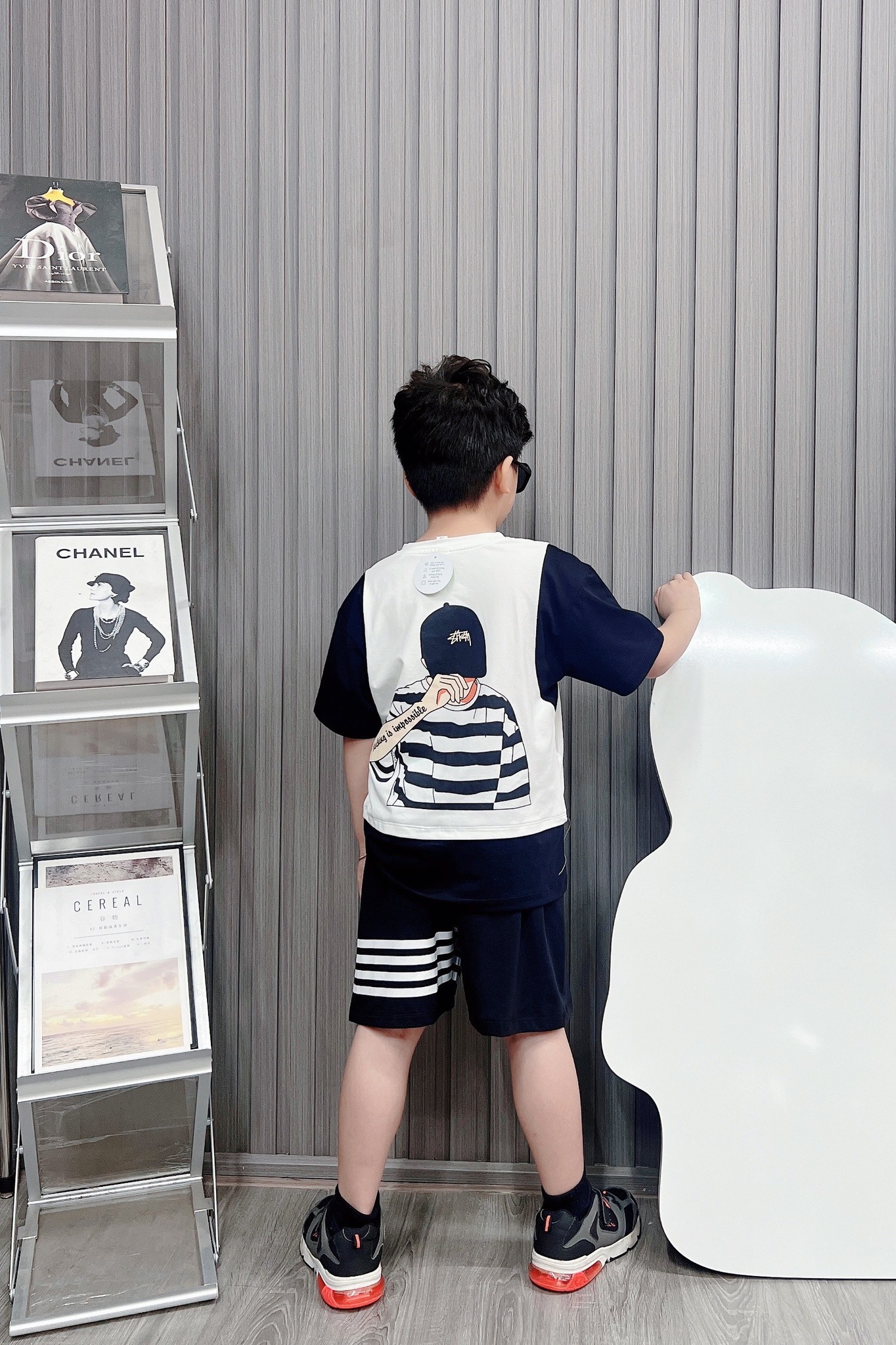 Bộ bé trai cotton in hình LOUNAI (8-23kg)