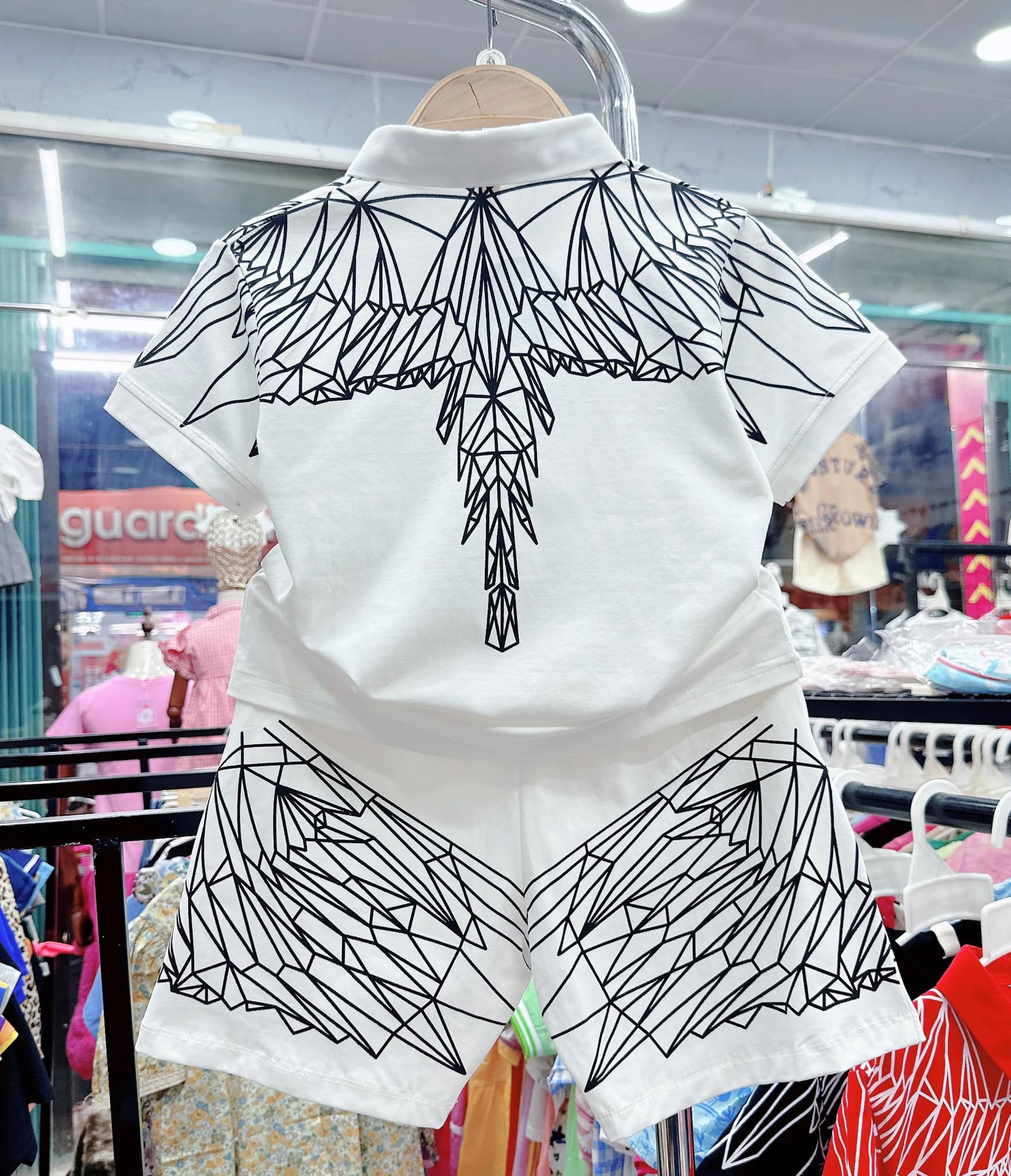 Bộ trụ bé trai cotton in hình cánh chim (11-25kg)
