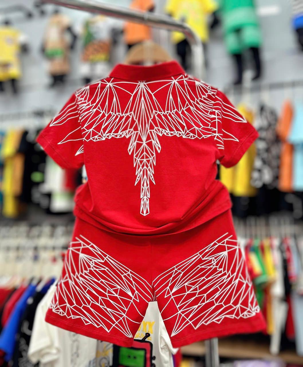 Bộ trụ bé trai cotton in hình cánh chim (11-25kg)