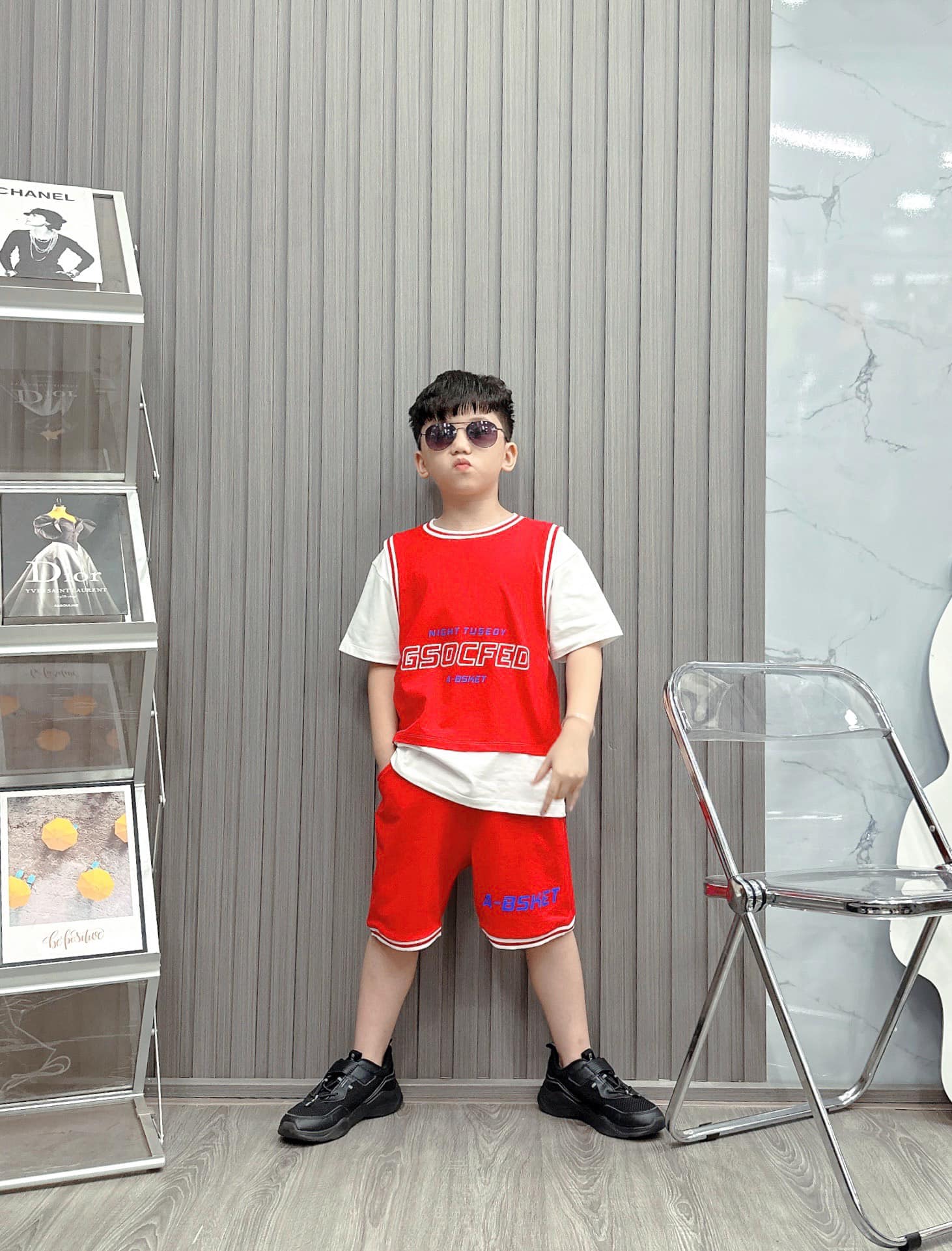 Bộ bé trai cotton in hình GSOCFED (8-23kg)