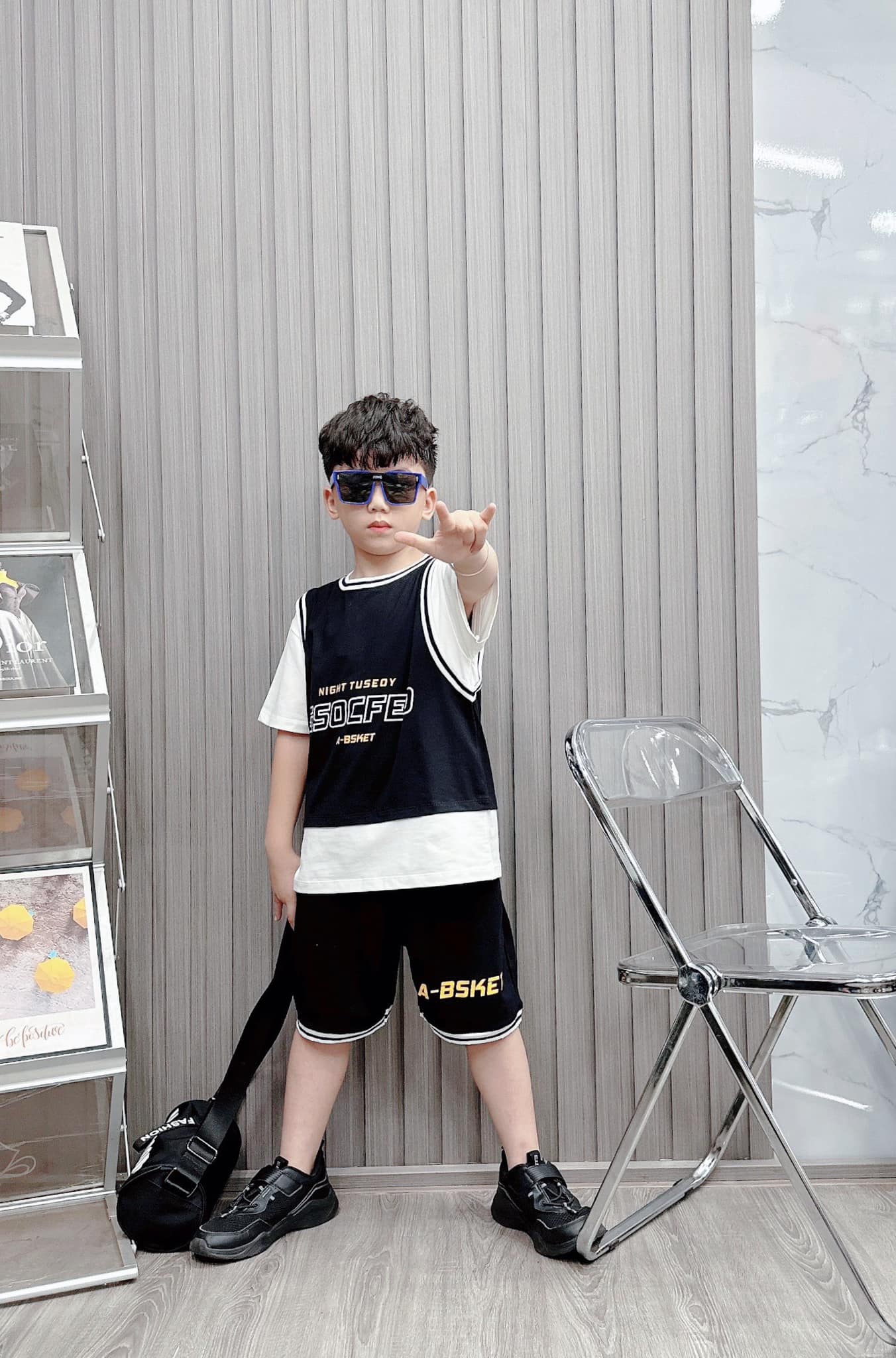 Bộ bé trai cotton in hình GSOCFED (24-38kg)