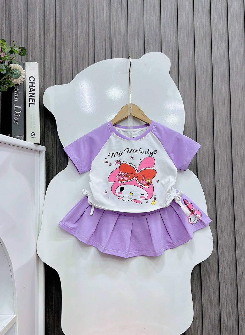 Sét váy cotton in hình MY MELODY dây rút (10kg-26kg)