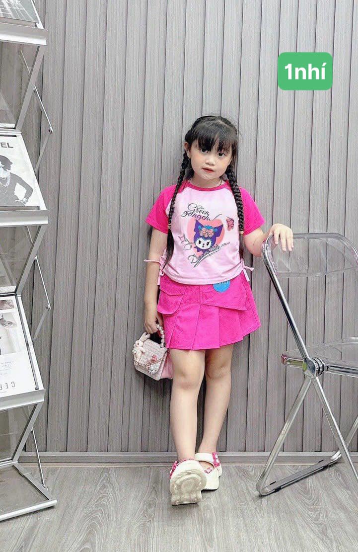 Sét váy Kuromi in chữ The Green cho bé 10-26Kg