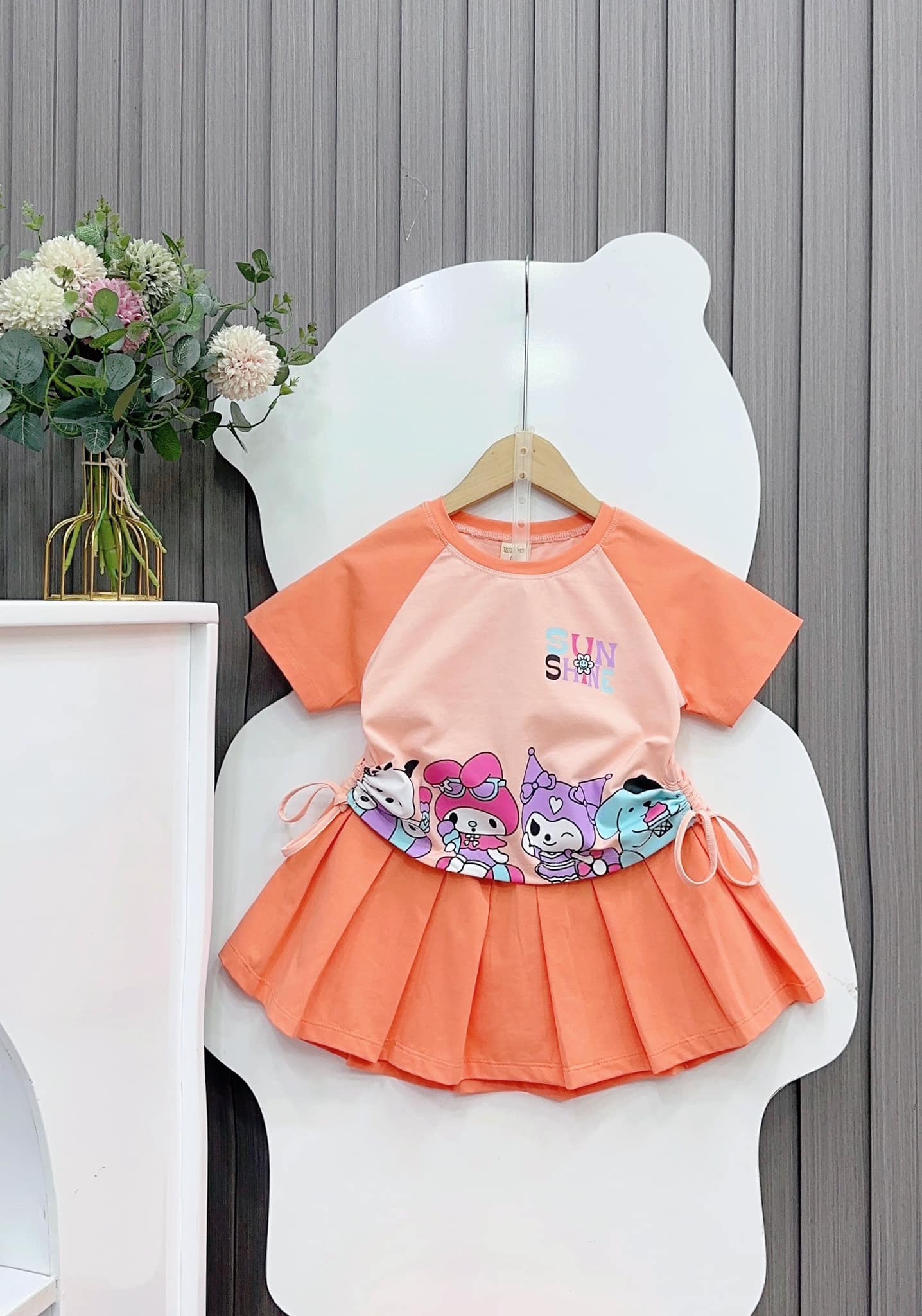 Set váy Kuromi phối 2 màu kute cho bé từ 26-42Kg
