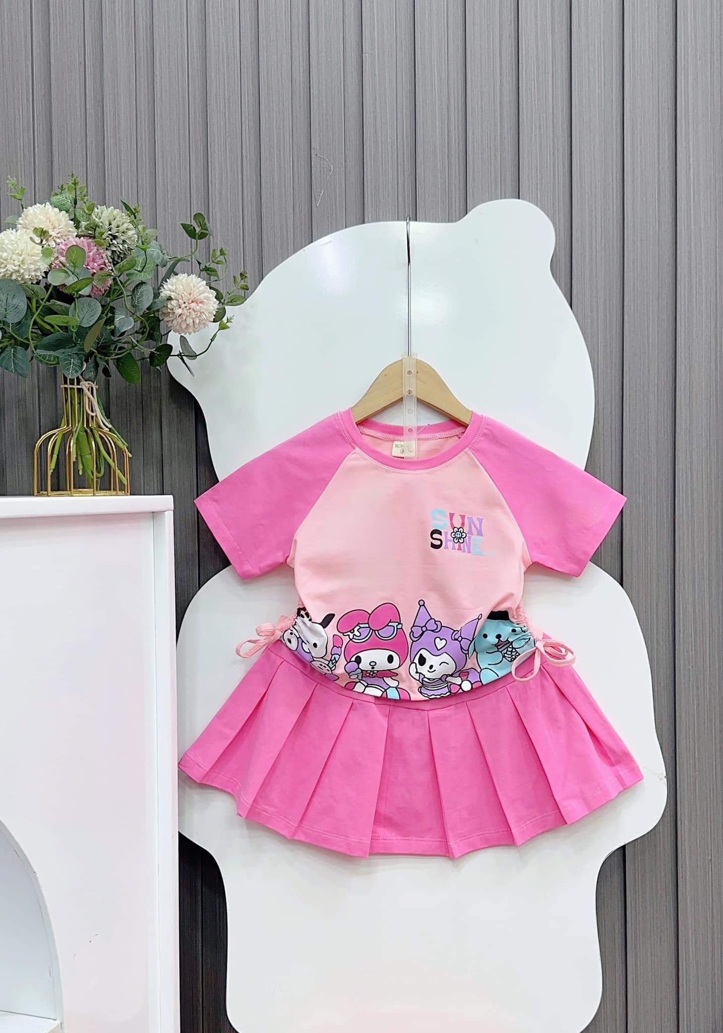 Set váy Kuromi phối 2 màu kute cho bé từ 26-42Kg