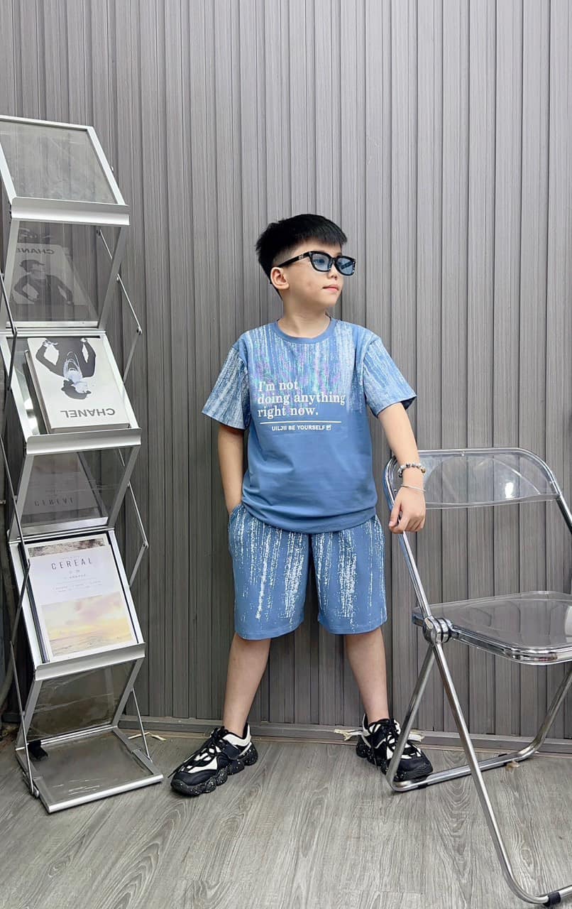 Bộ thun cotton in chữ  I'm Not size 39-62Kg