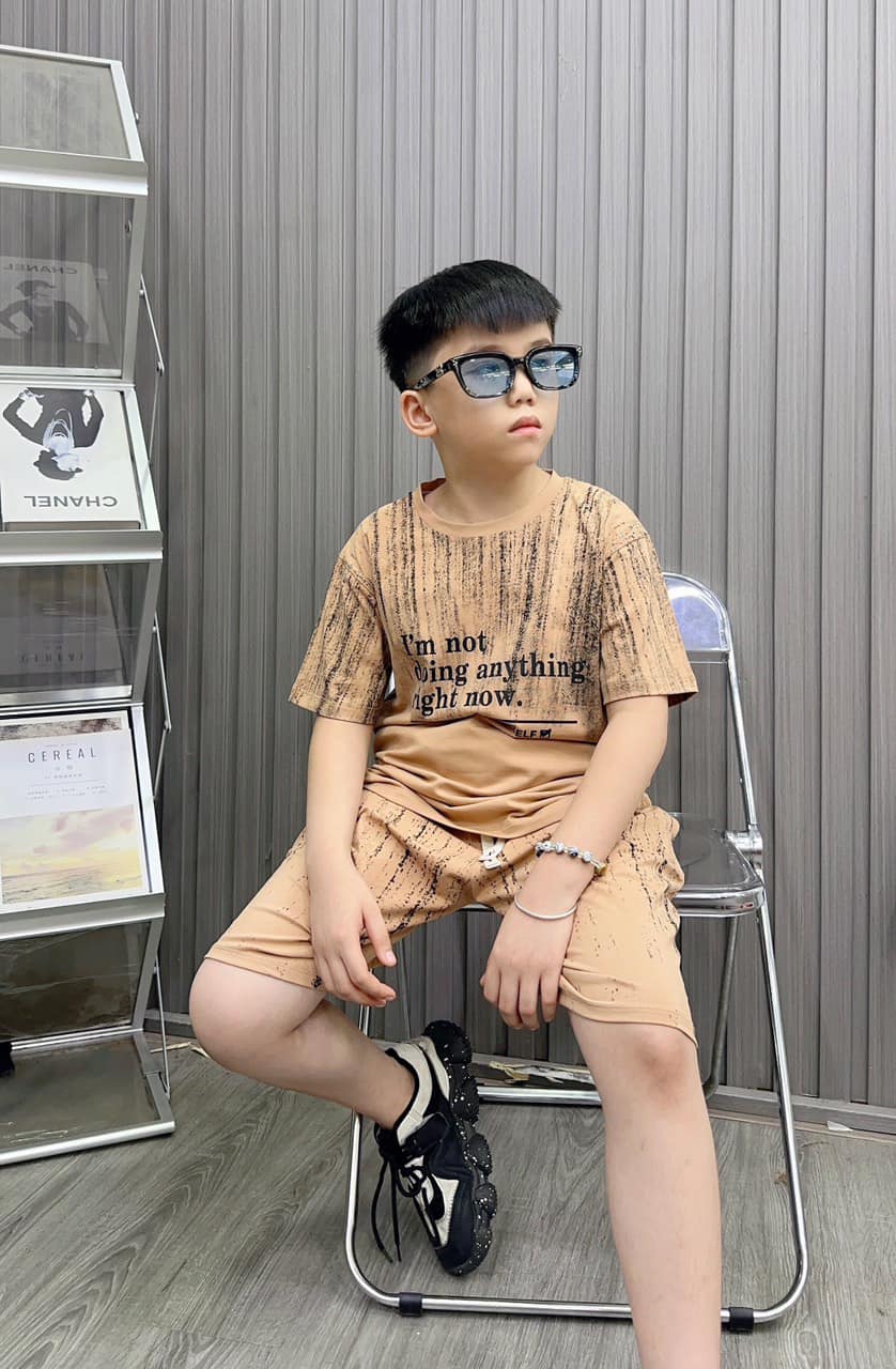Bộ thun cotton in chữ  I'm Not size 39-62Kg