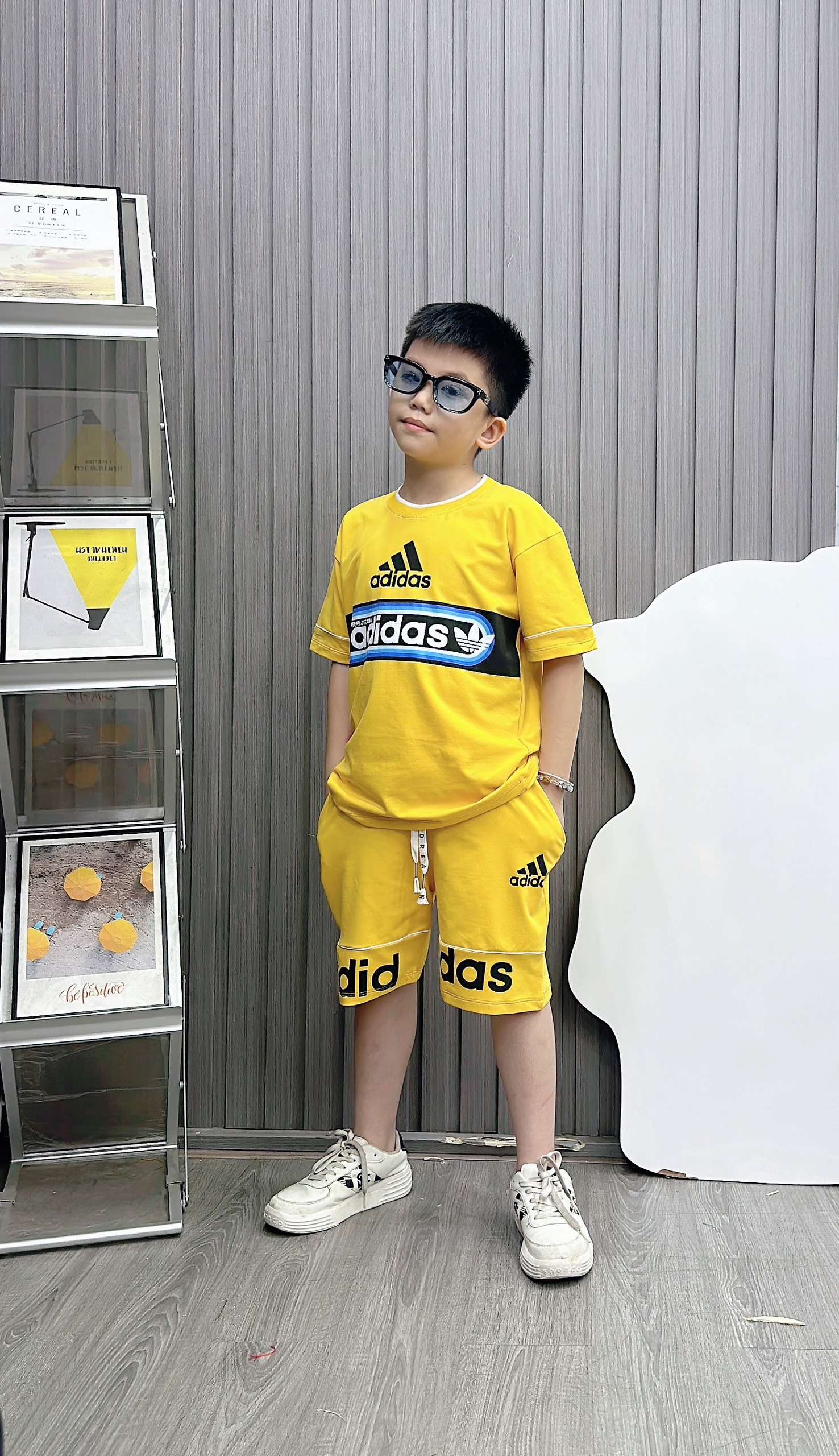 Bộ thun cotton A.DI in ngang ngực sành điệu size cho bé từ 10-62Kg