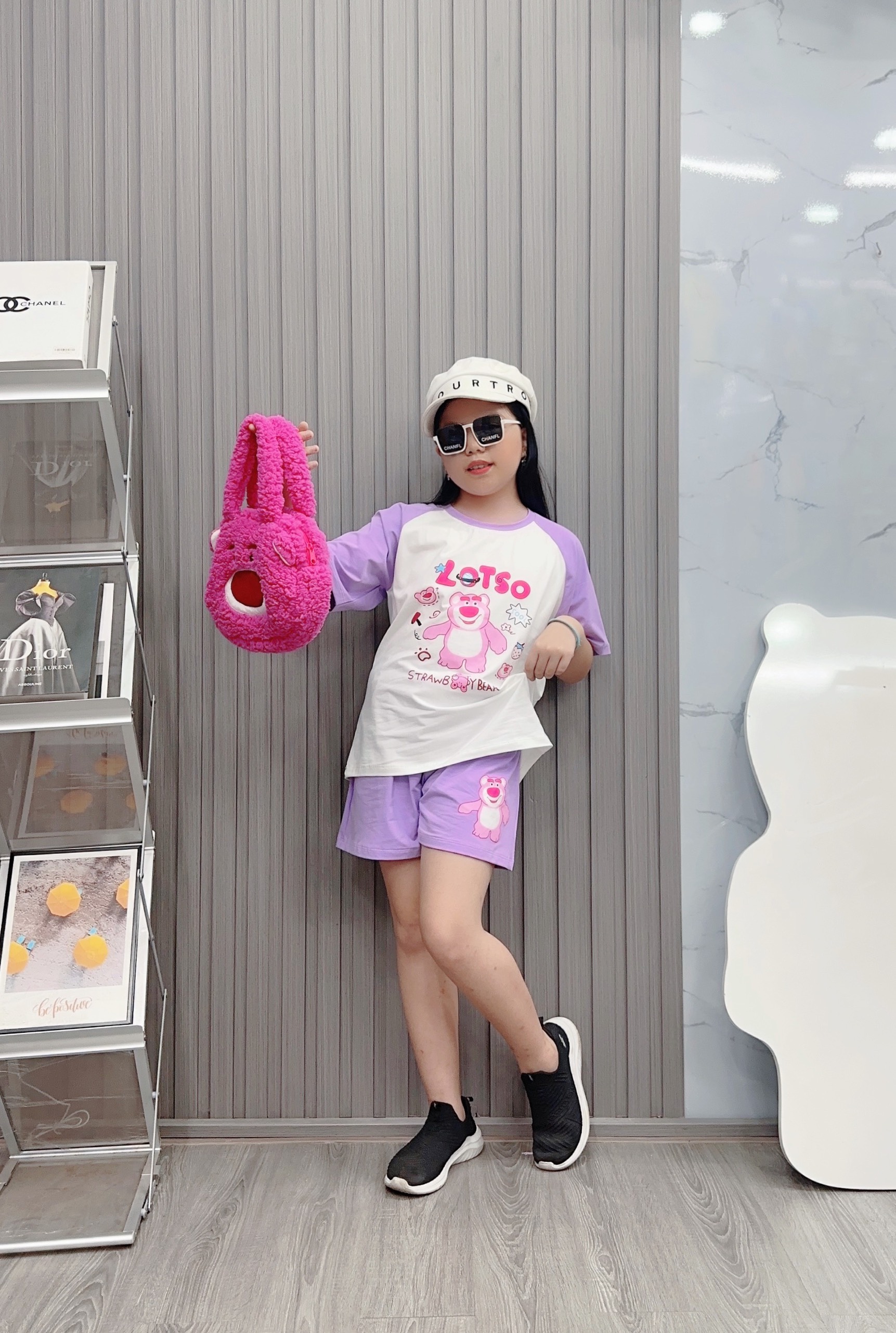 Bộ Cotton Đùi Gấu Dâu Size từ 24-38Kg