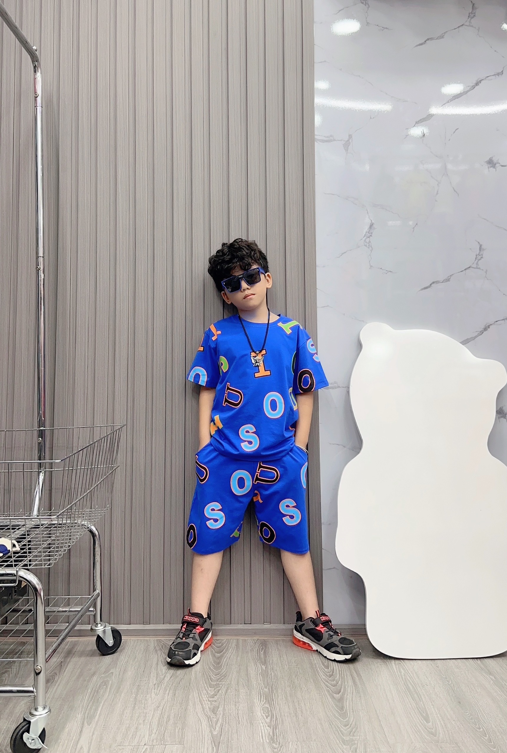 BỘ BÉ TRAI COTTON IN HÌNH IUO (43-63kg)