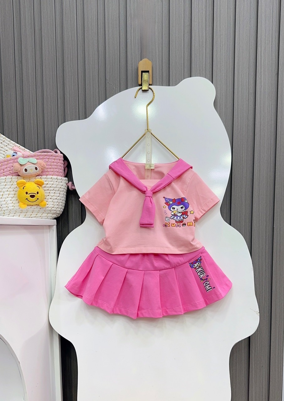 Sét váy BG Kuromi cổ nơ size 10-26Kg