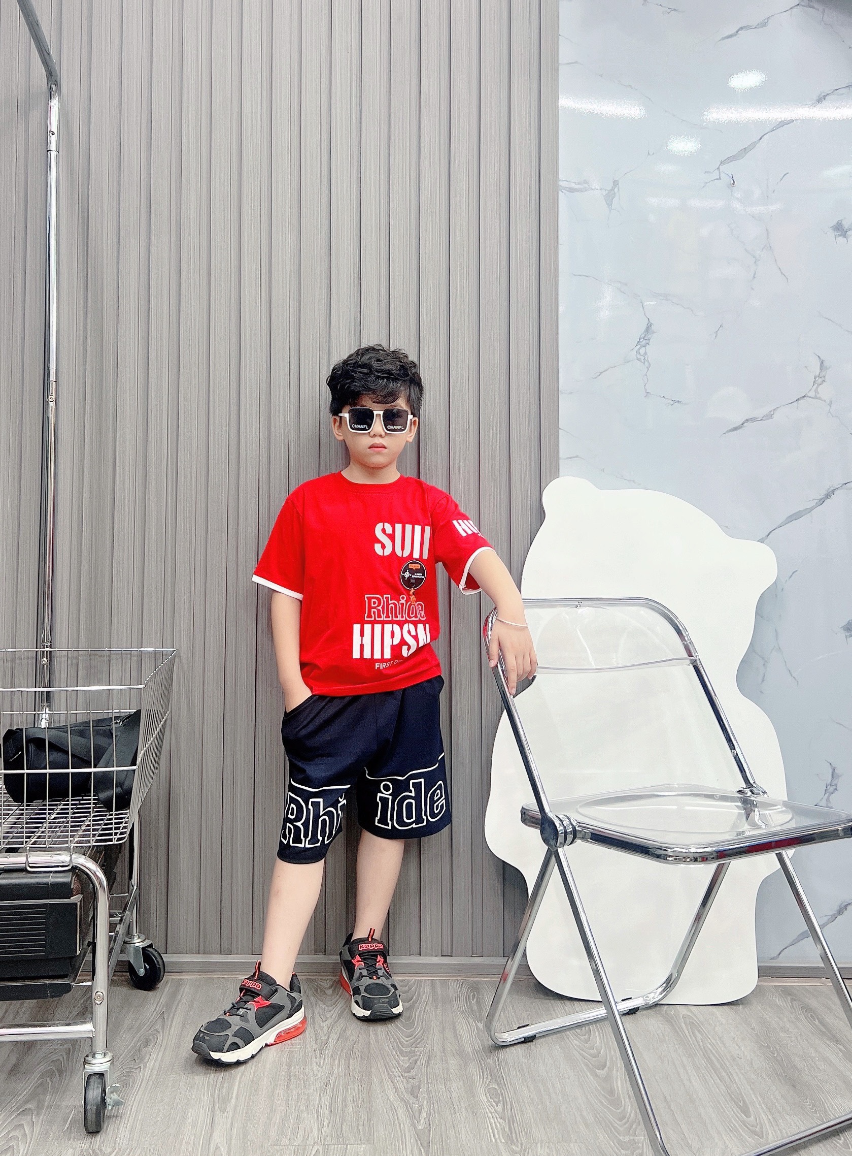 Bộ bé trai cotton in hình Logo Siêu Nhân (13-26kg)