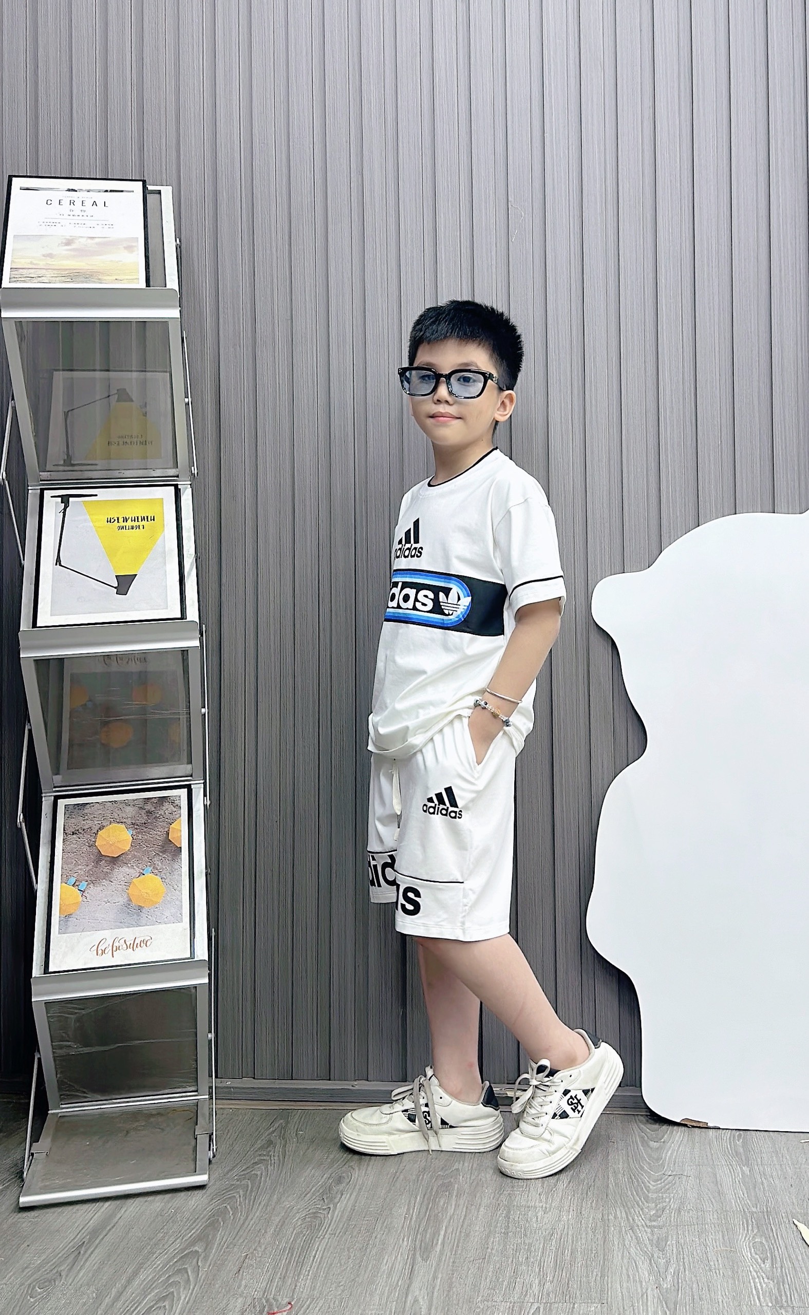 Bộ thun cotton A.DI in ngang ngực sành điệu size cho bé từ 10-62Kg