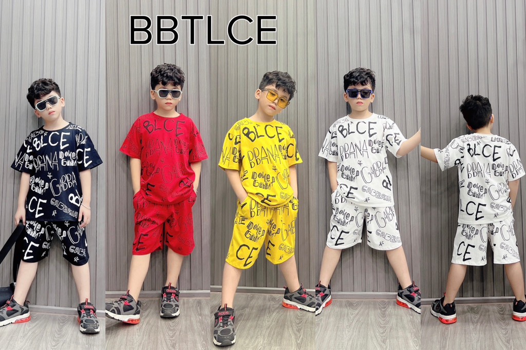 Bộ bé trai cotton in hình LCE (13-26kg)