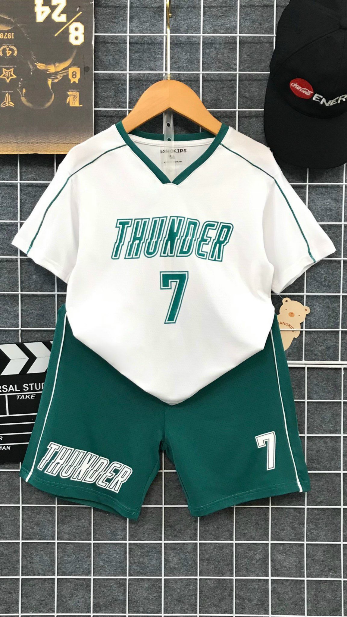Bộ thể thao in THUNDER số 7 size30-43Kg