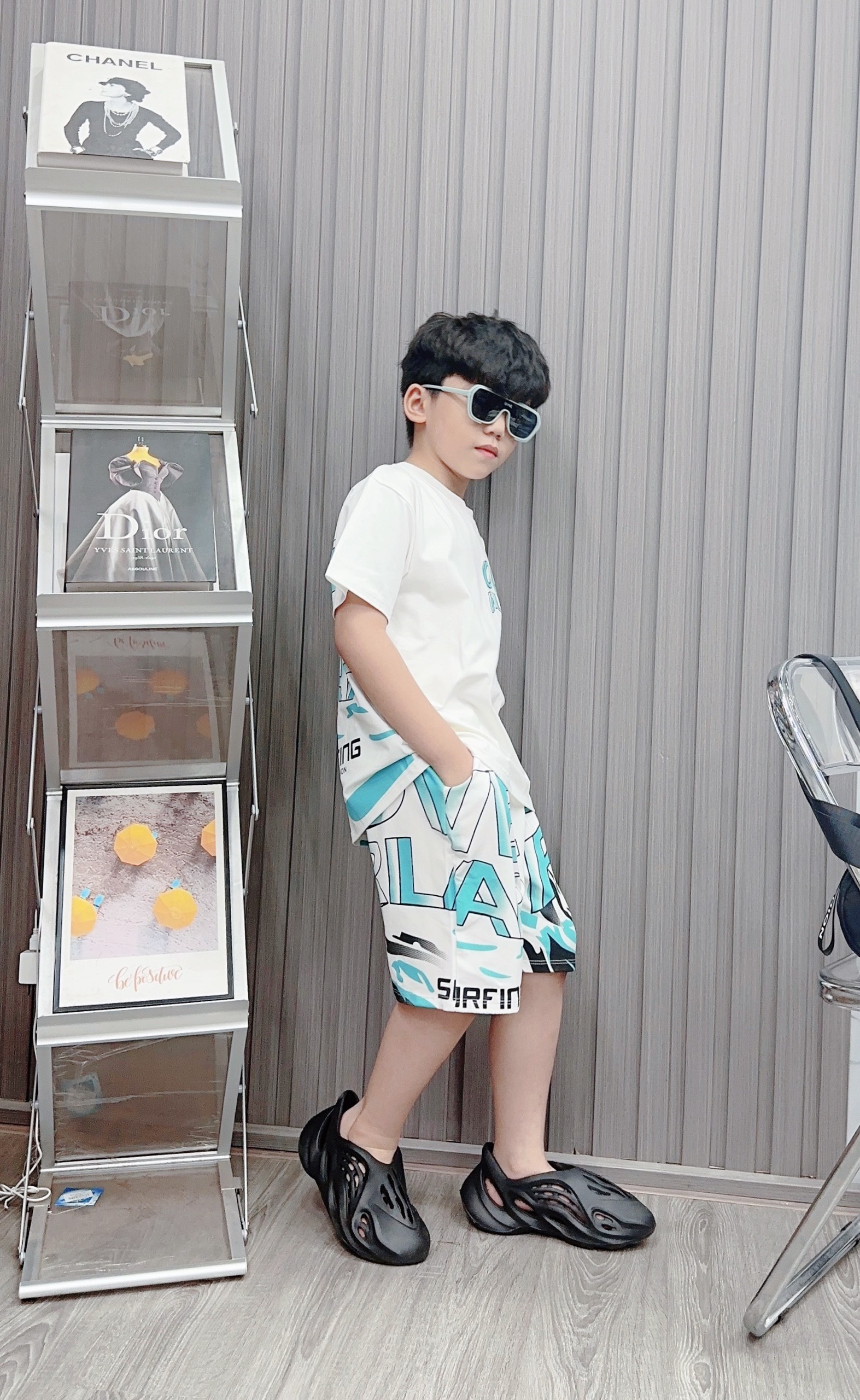 Bộ bé trai cotton in hình OVELAP (13kg-26kg)