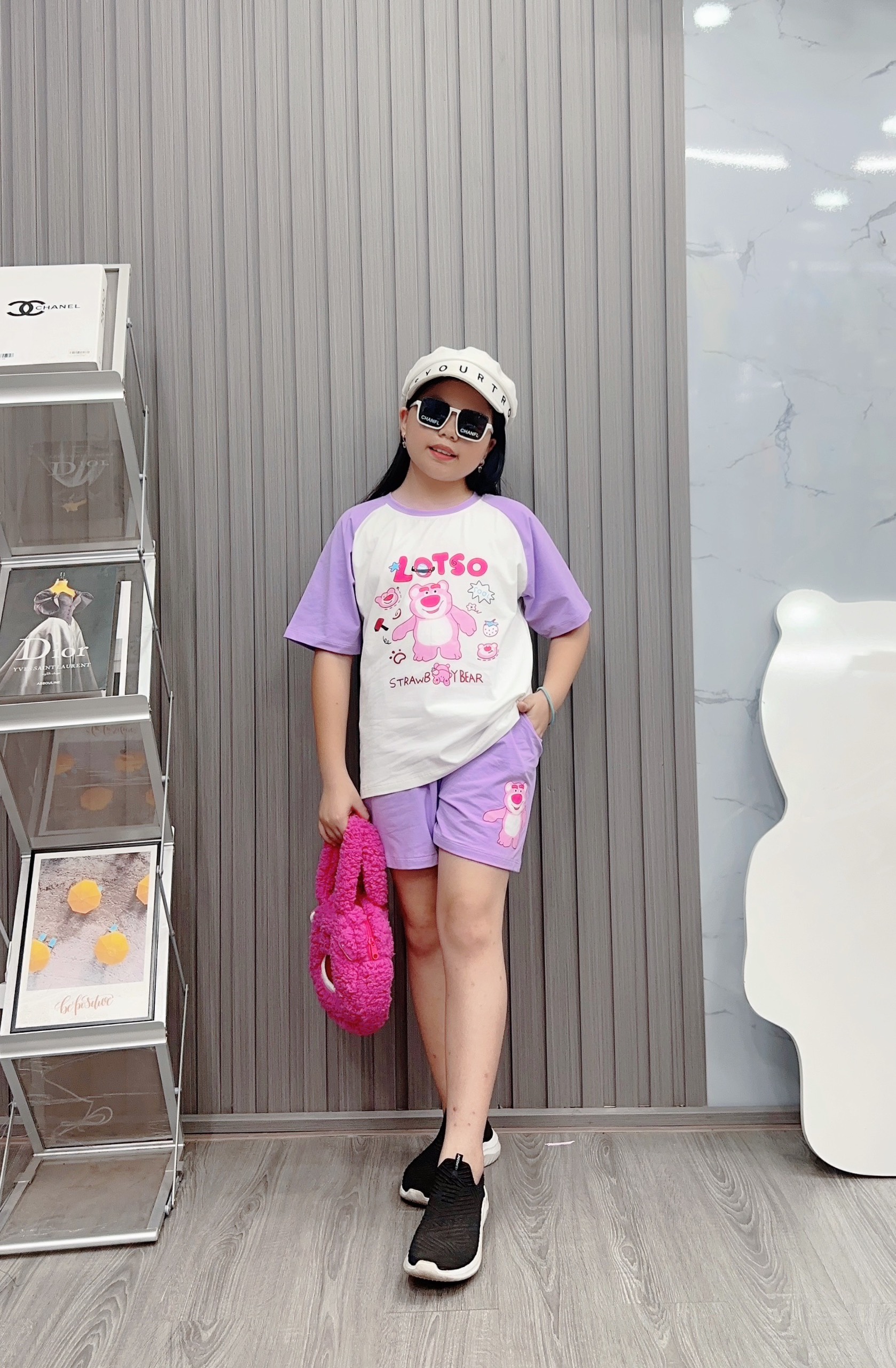 Bộ Cotton Đùi Gấu Dâu Size từ 24-38Kg
