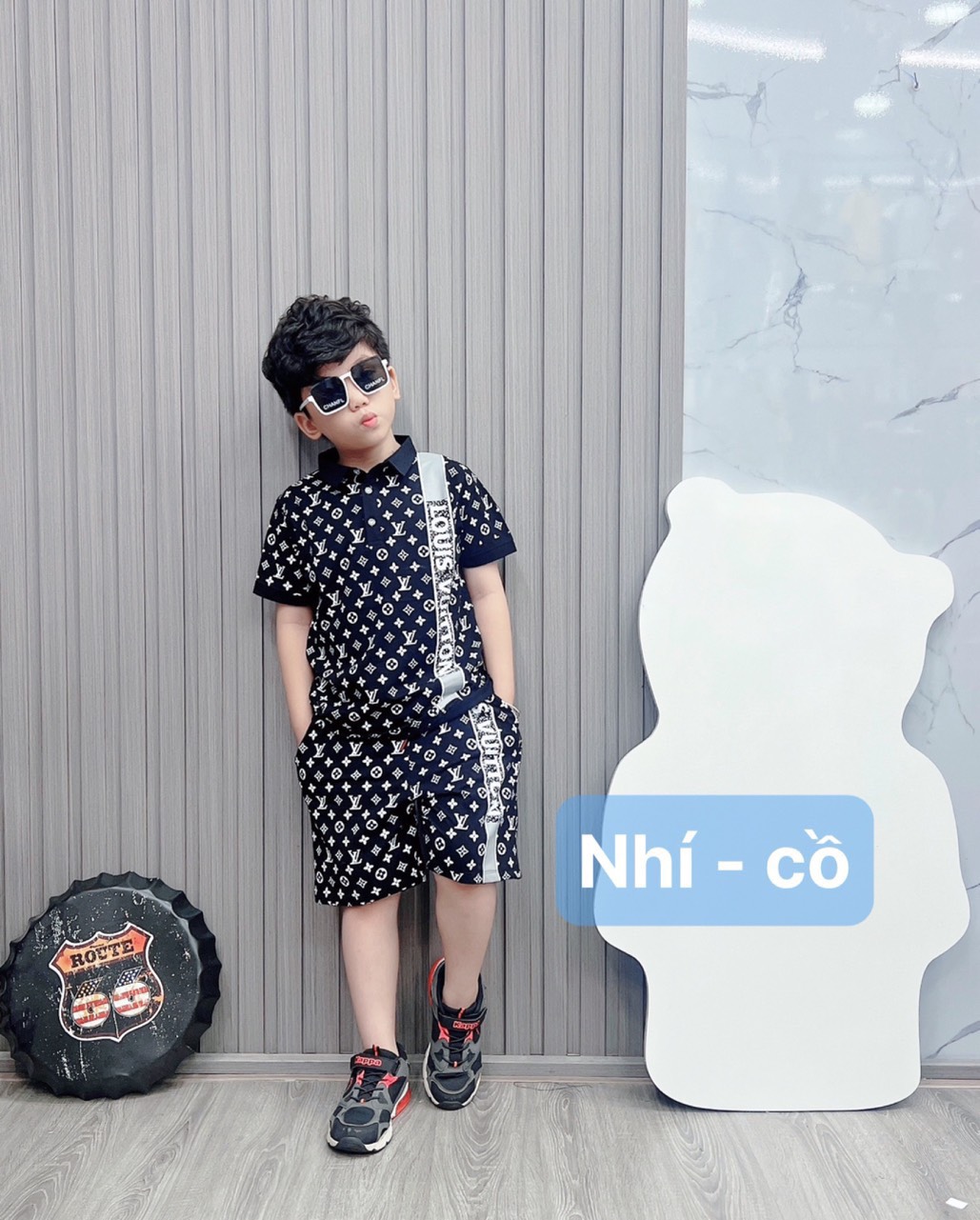 Bộ trụ bé trai cotton in hình  LV (11-25kg)