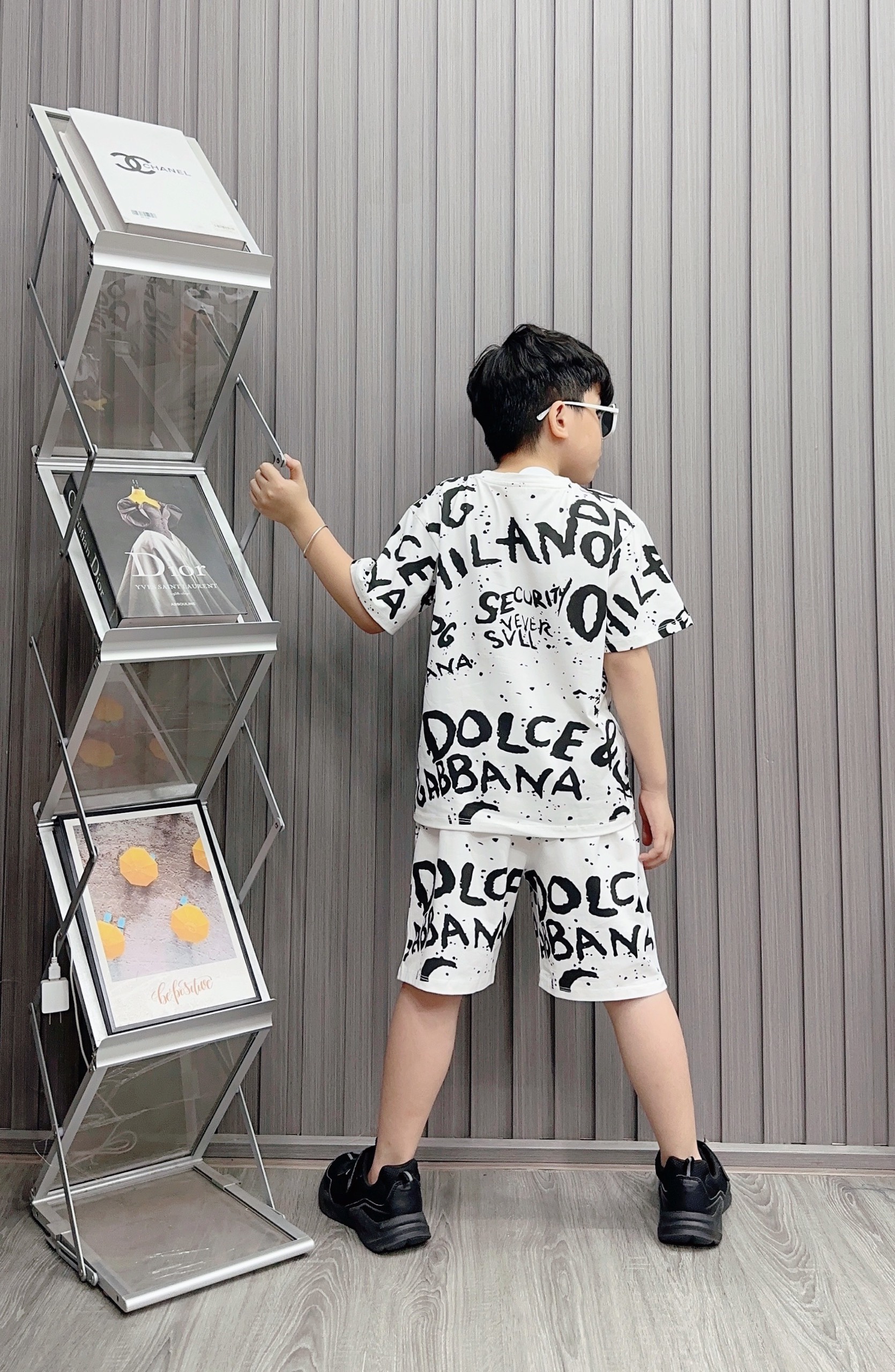 Bộ bé trai cotton in hình Milano (26-42kg)