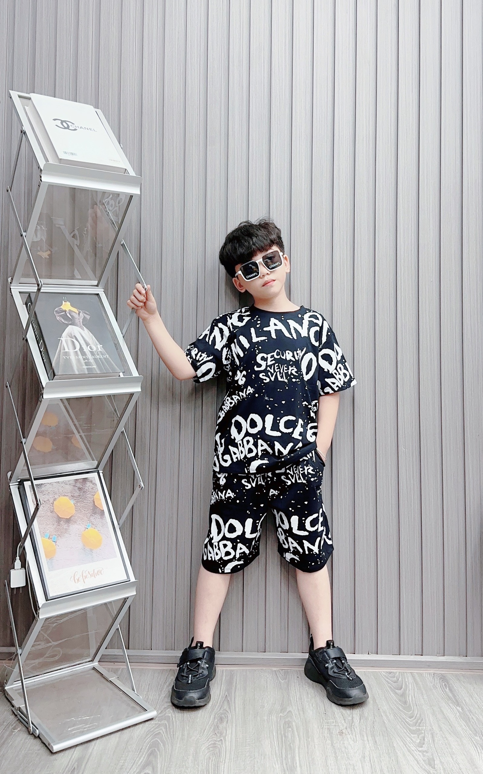 Bộ bé trai cotton in hình Milano (13-26kg)