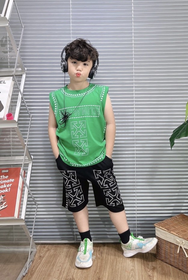 Bộ sát nách chấm bi Cotton (8-23Kg)