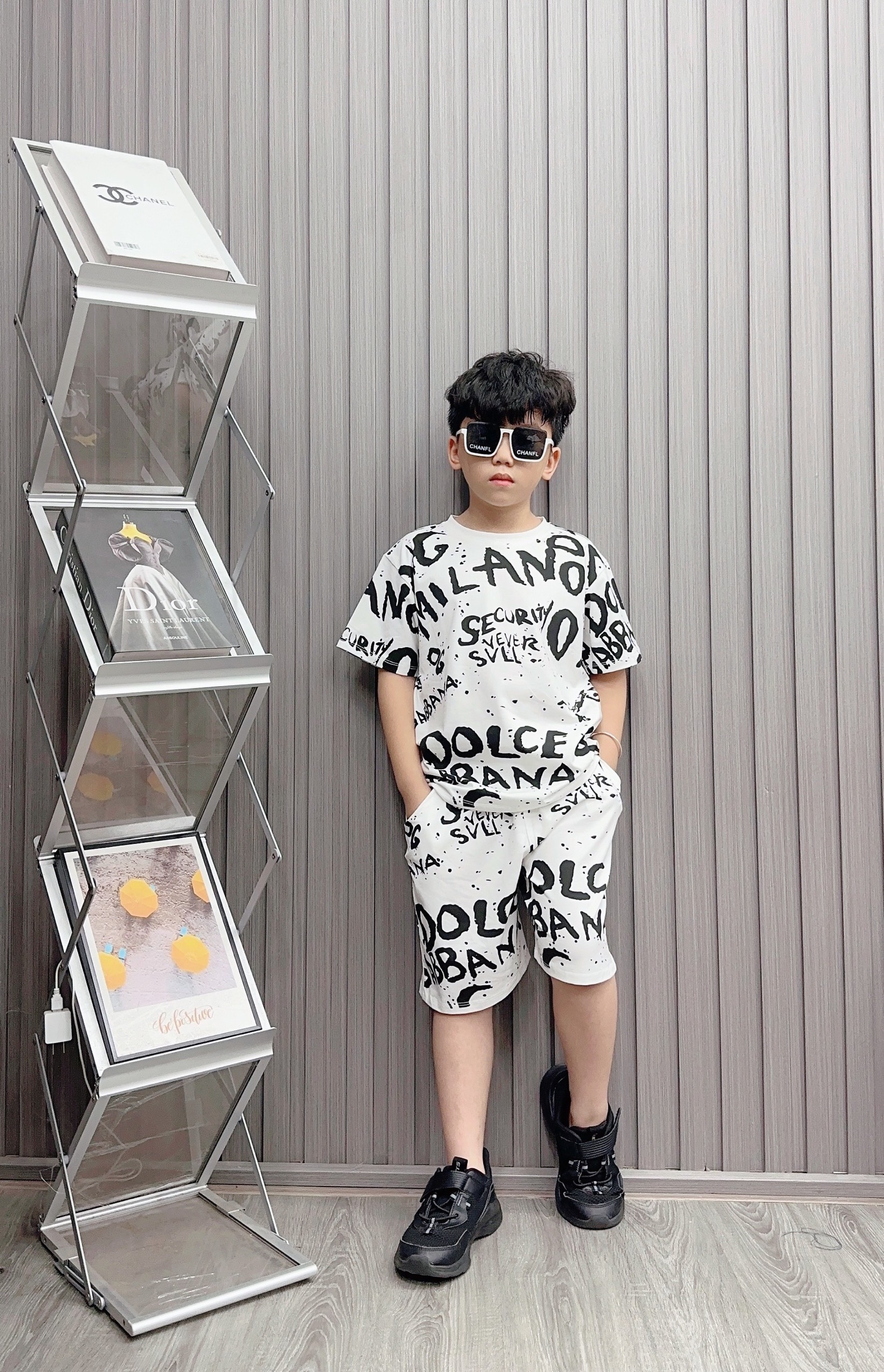 Bộ bé trai cotton in hình Milano (43-63kg)