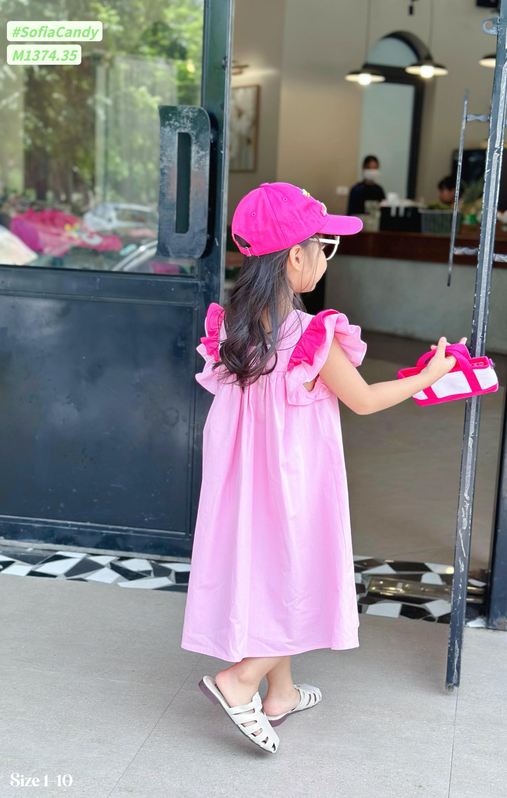 Váy kate thô cánh tiên in hình Gấu Dâu cho bé từ 8-38Kg