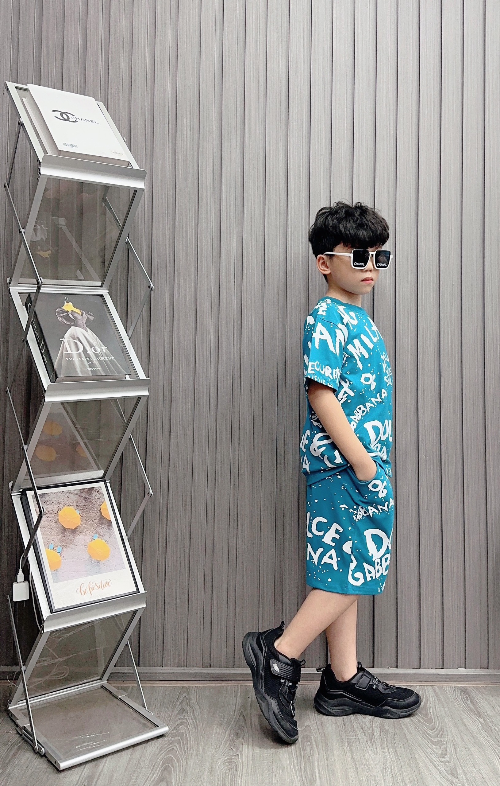 Bộ bé trai cotton in hình Milano (43-63kg)