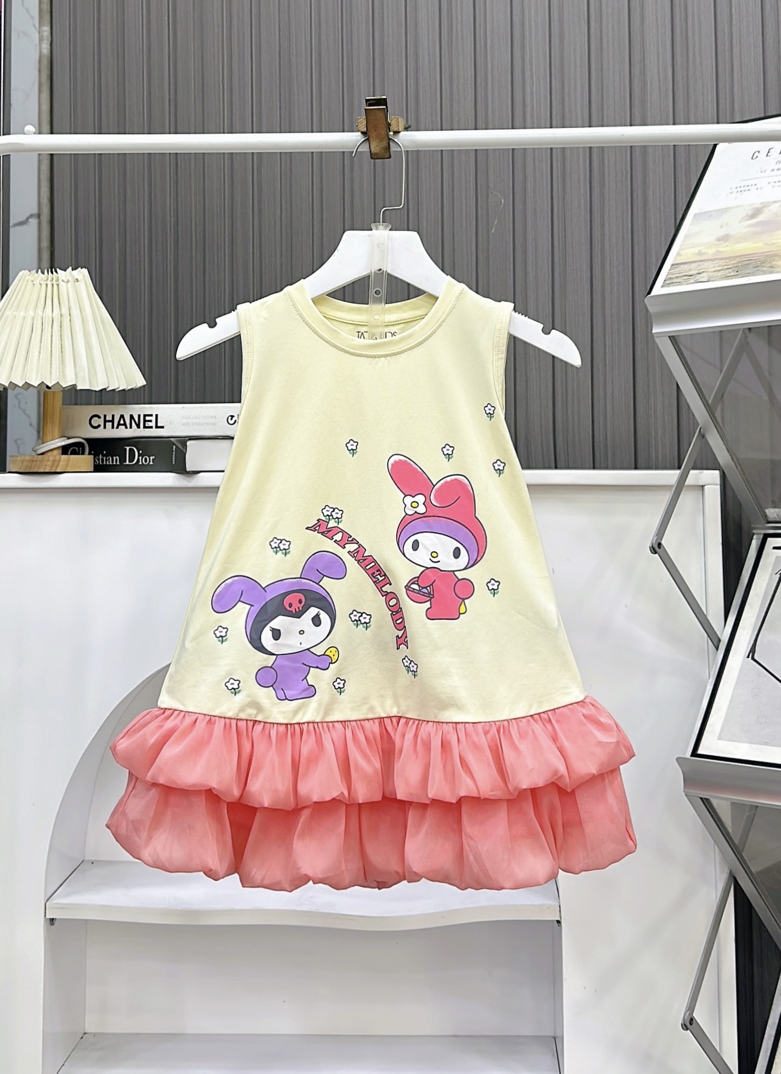 Đầm sát nách cotton in hình My Melody bồng (26kg-42kg)