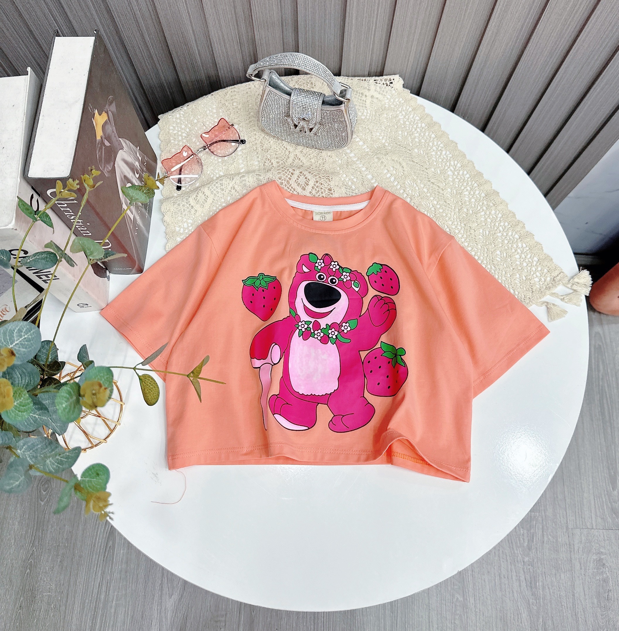Áo Croptop gấu dâu (26-40Kg)