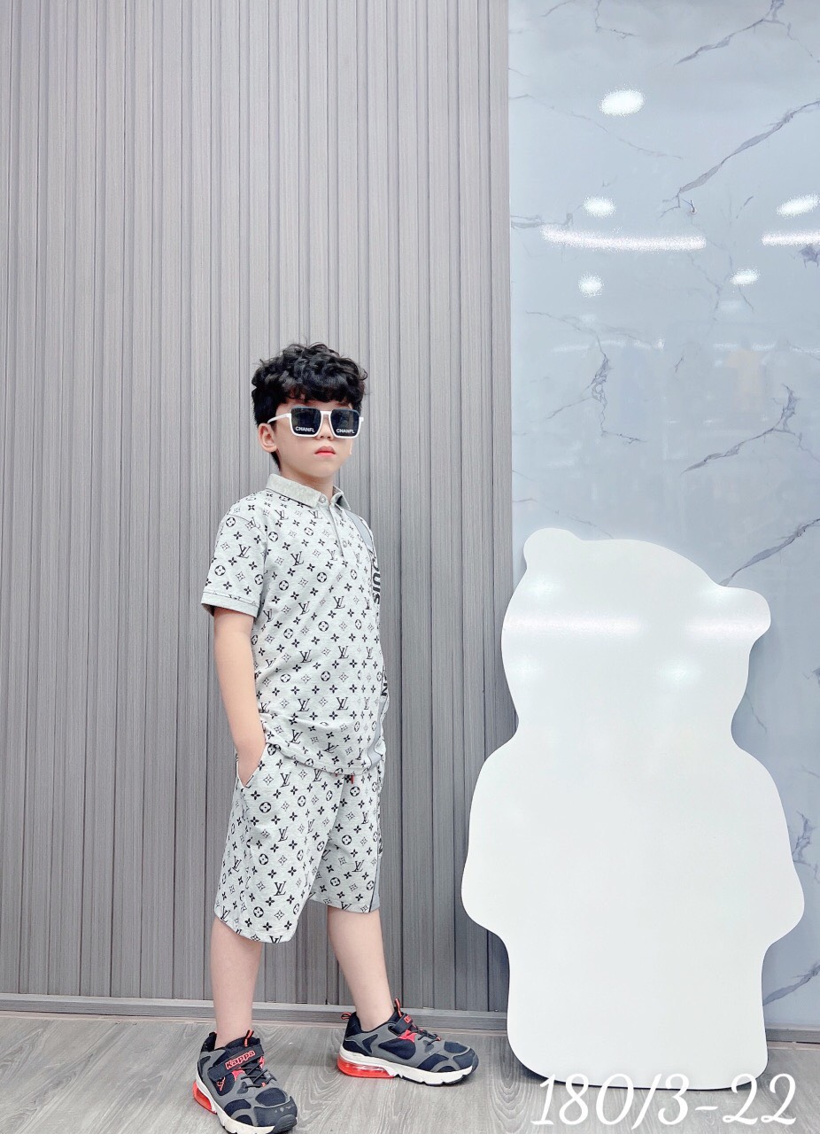 Bộ trụ bé trai cotton in hình  LV (11-25kg)